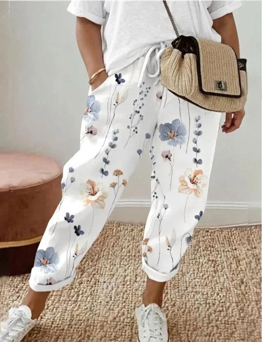 Elara | Pantalones Cómodos con Estampado Floral