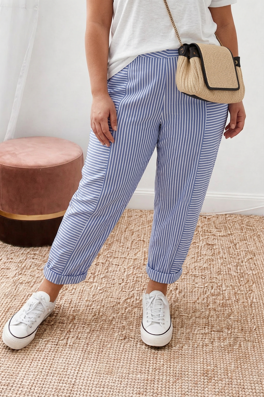 Marina | Joggers con Rayas Azules Costeras
