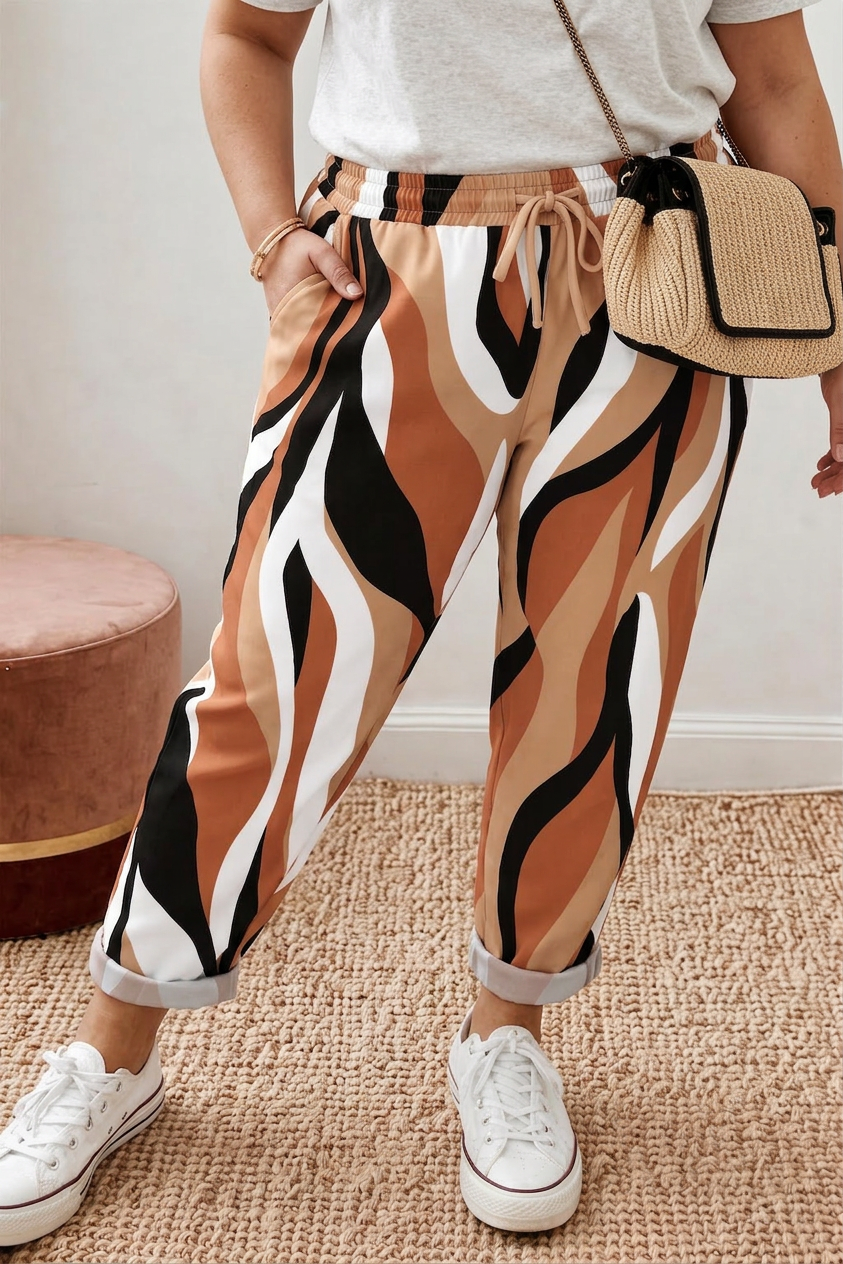 Zara | Pantalones Relajados con Estampado Abstracto