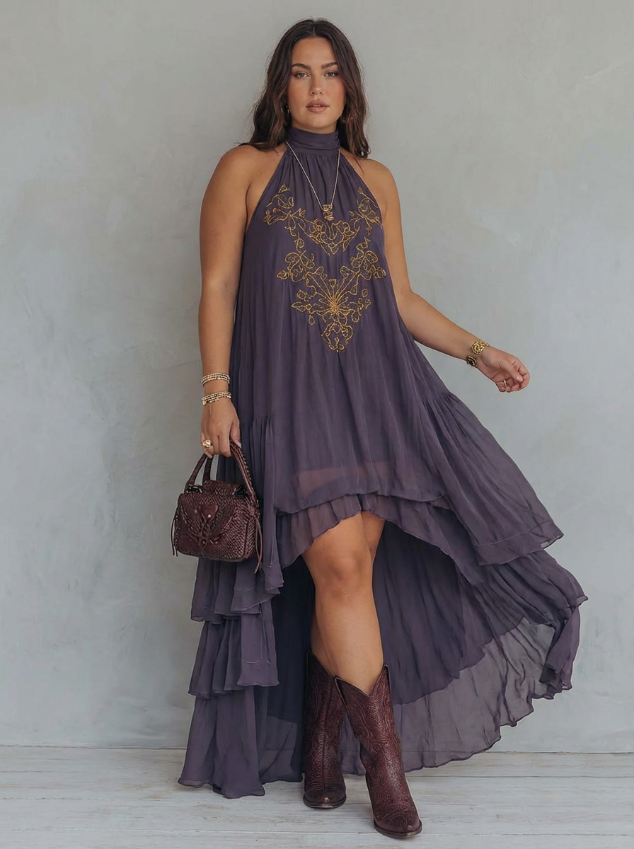 Zahara | Vestido Maxi Bordado