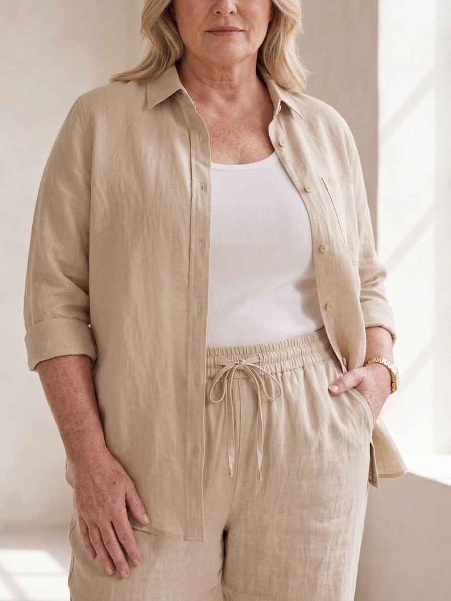 Noor | Conjunto Camisa Manga Larga y Pantalón Recto