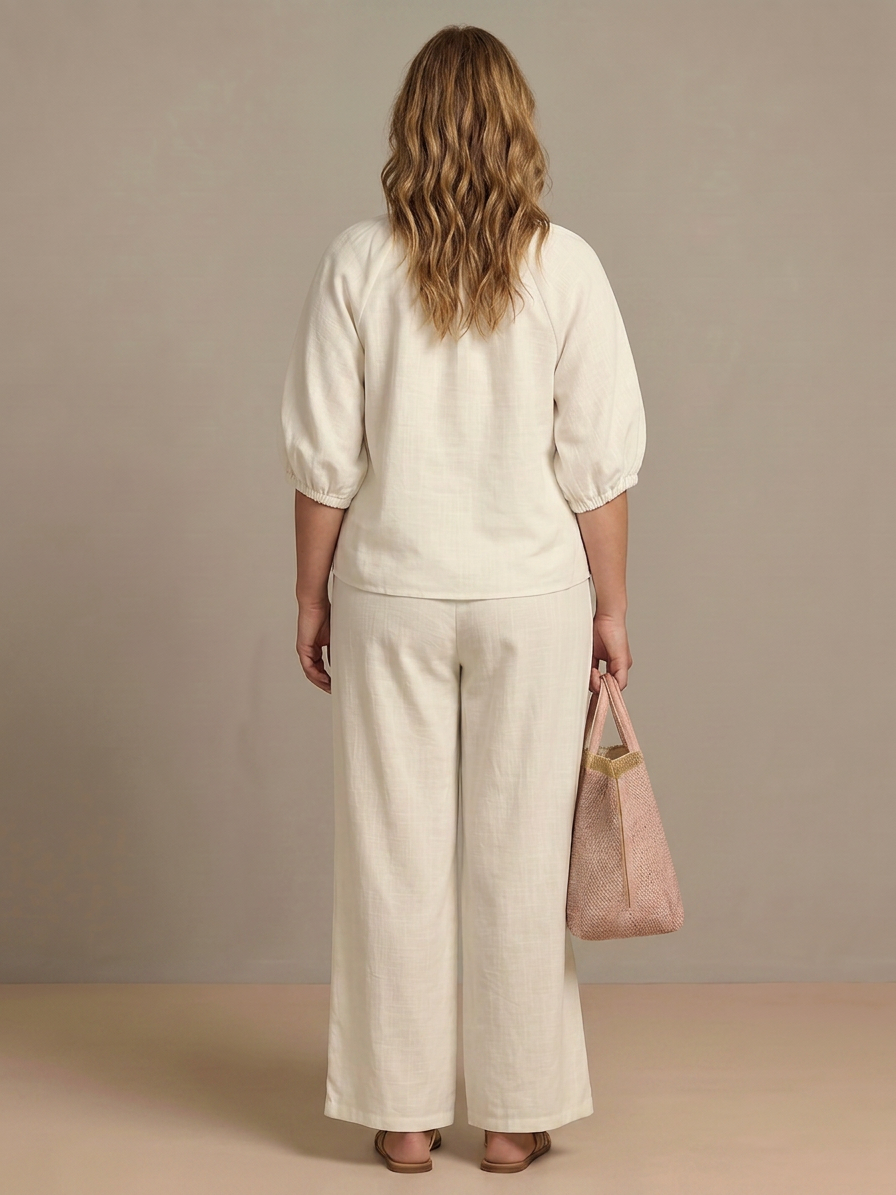 Natalia | Conjunto Top Globo con Cremallera y Pantalón Ancho