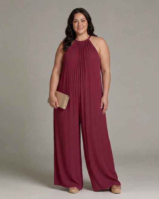 Mono Escote Halter Plisado Sylvara