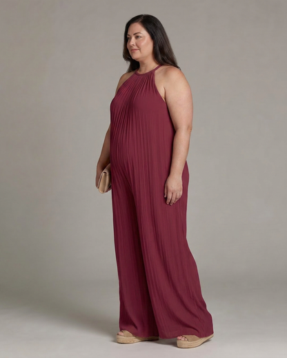 Mono Escote Halter Plisado Sylvara