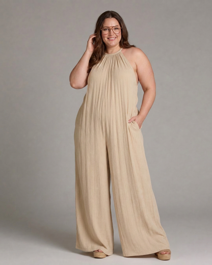 Mono Escote Halter Plisado Sylvara