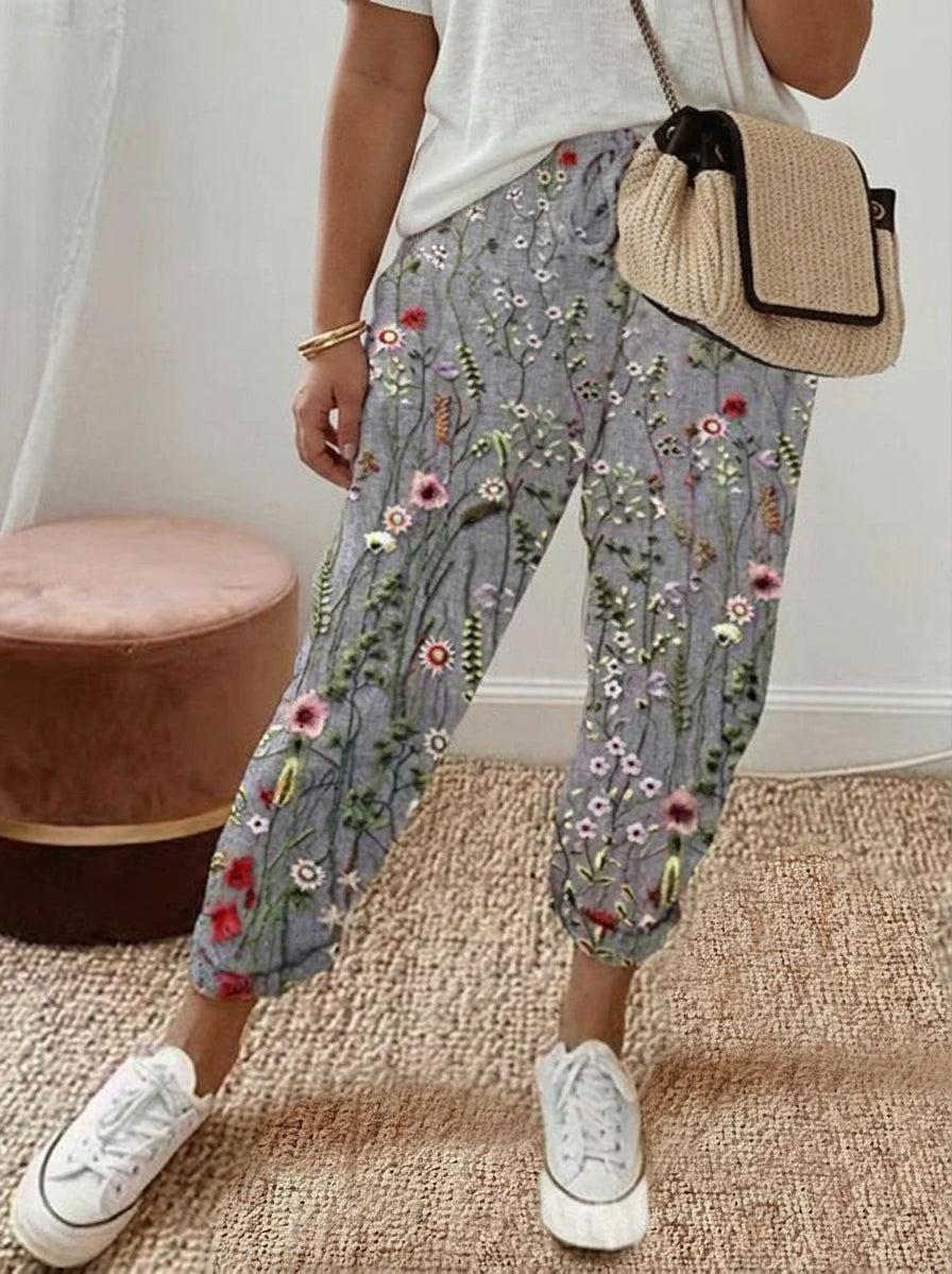 Lunavera | Pantalones Relajados con Estampado Floral