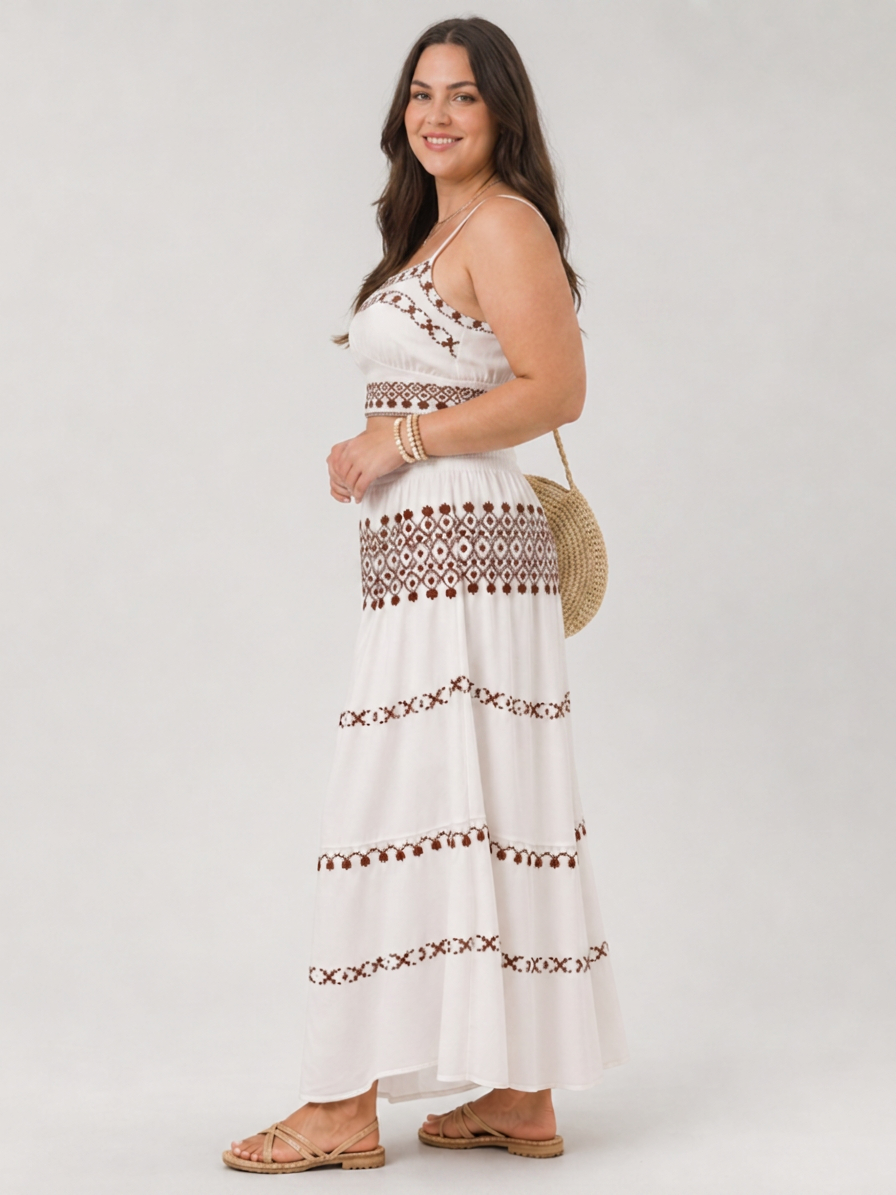 Vestido Midi Bordado Silon