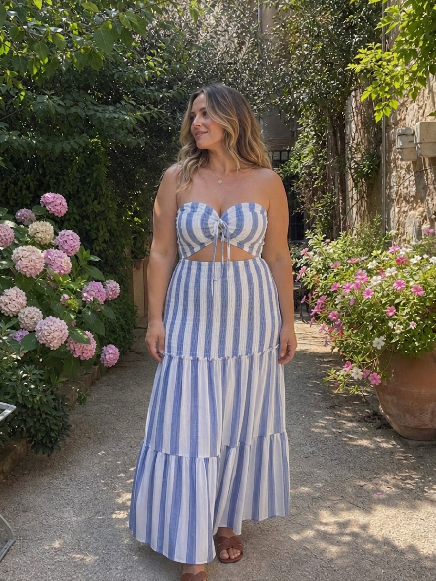 Vestido Midi de Rayas Azaria