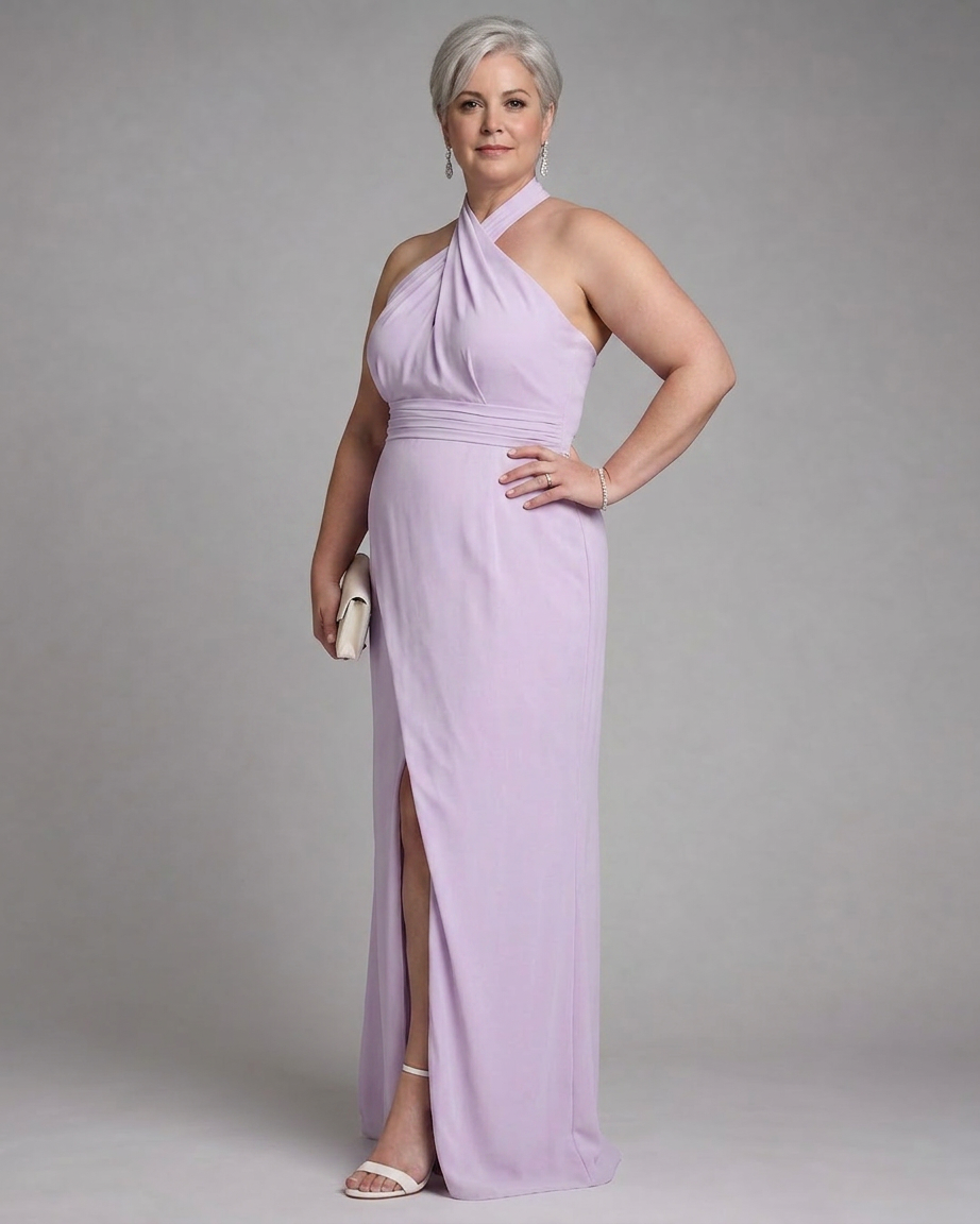 Vestido Midi Escote Halter Vaelora