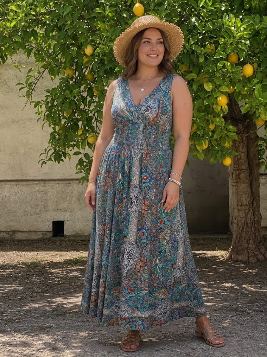 Vestido Midi Paisley Marisela