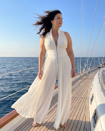 Mono Escote Halter Plisado Zakira
