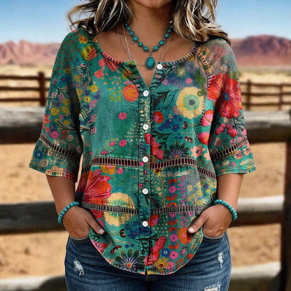 Emily | Blusa Floral Vintage