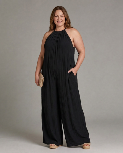 Mono Escote Halter Plisado Sylvara