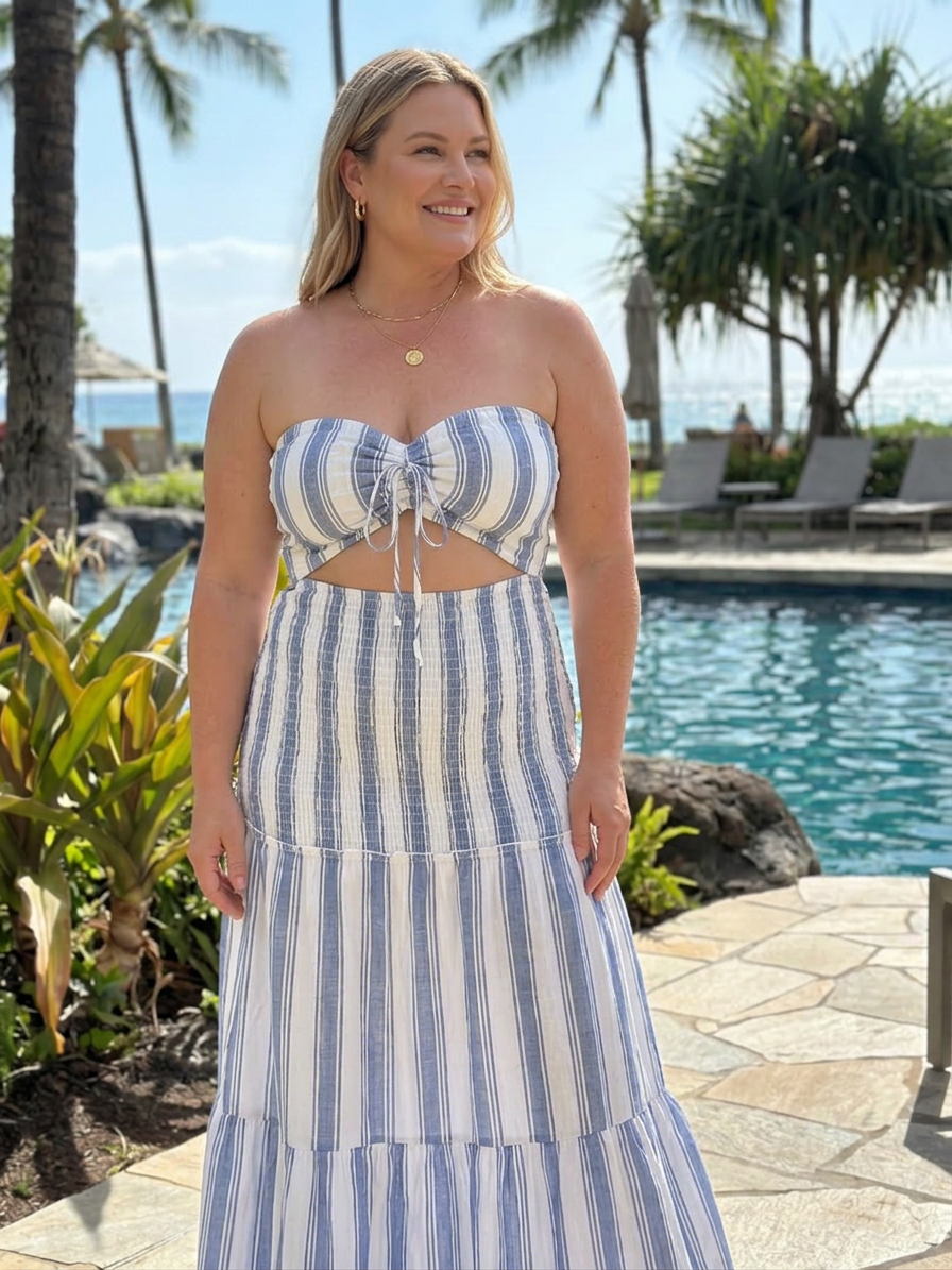Vestido Midi de Rayas Azaria