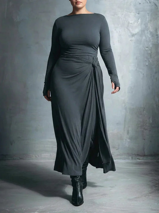 NAIARA | VESTIDO MAXI CON NUDO LATERAL