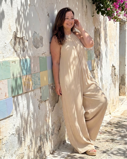Mono Escote Halter Plisado Sylvara