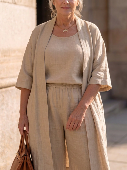 Yael | Conjunto Tres Piezas Relajado con Top y Pantalón