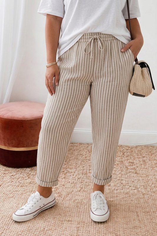 Mila | Pantalones Relajados con Rayas Costeras