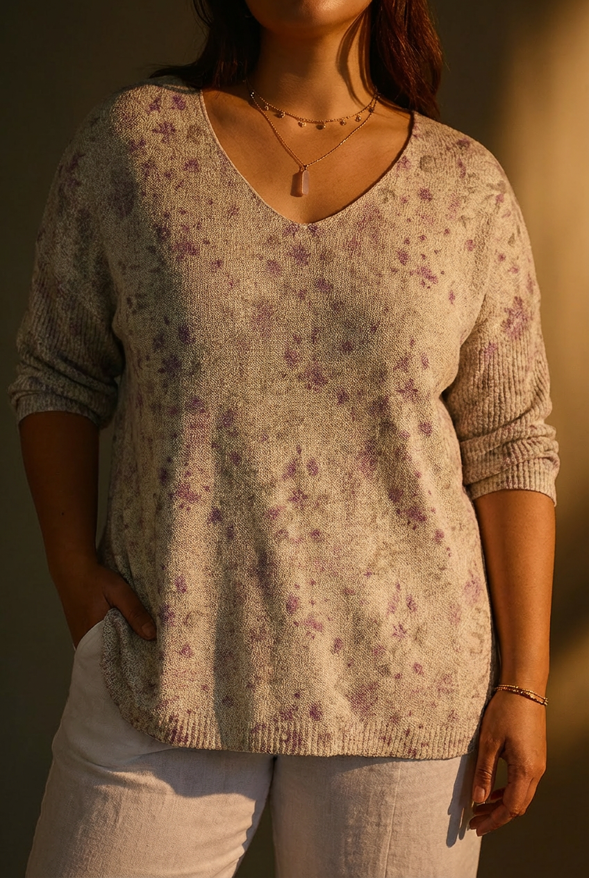 Olga | Top de Punto Flores Vintage
