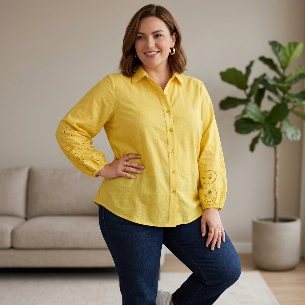 Camisa de Algodón Bordada Avery