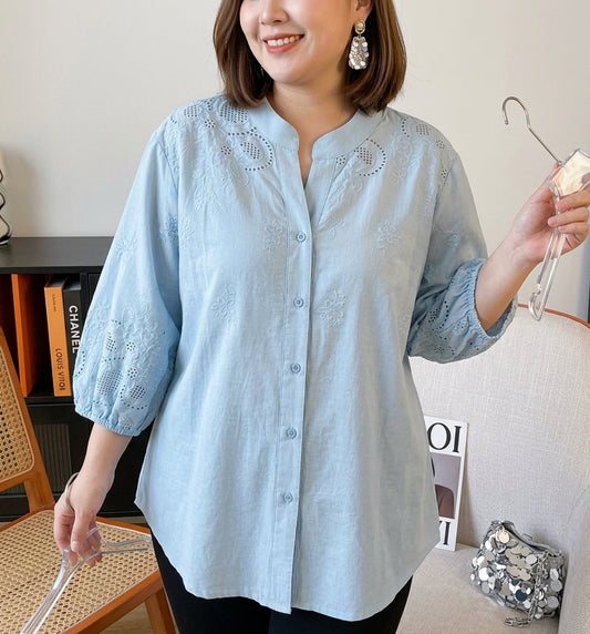 Camisa de Algodón Bordada Avery