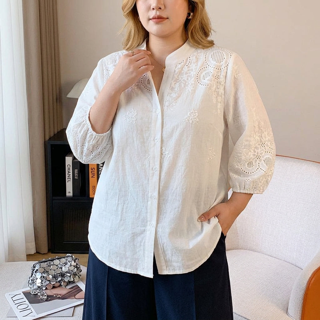 Camisa de Algodón Bordada Avery