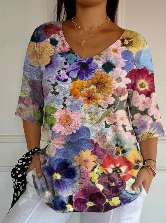 Sara | Top de Punto Floral Encantador