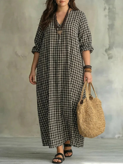 Mila | Vestido Maxi de Cuadros