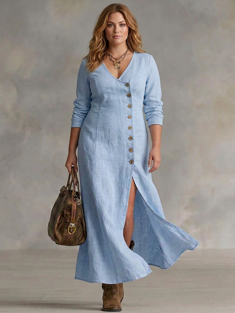 Elara | Vestido Maxi con Botones