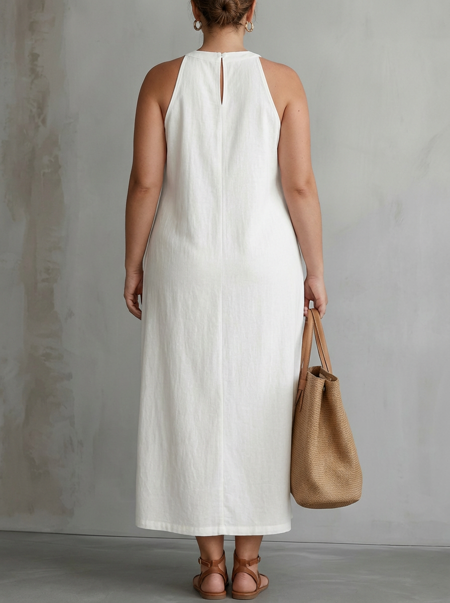 Celine | Vestido Midi Sin Mangas con Encaje