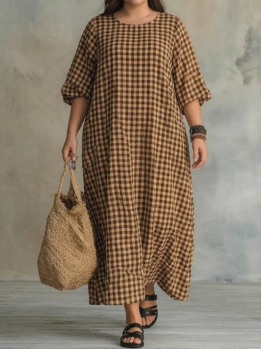 Mila | Vestido Maxi de Cuadros