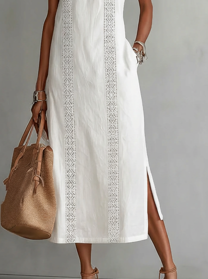 Celine | Vestido Midi Sin Mangas con Encaje