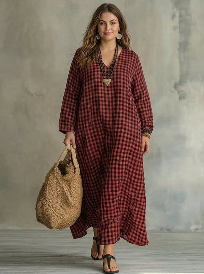 Mila | Vestido Maxi de Cuadros