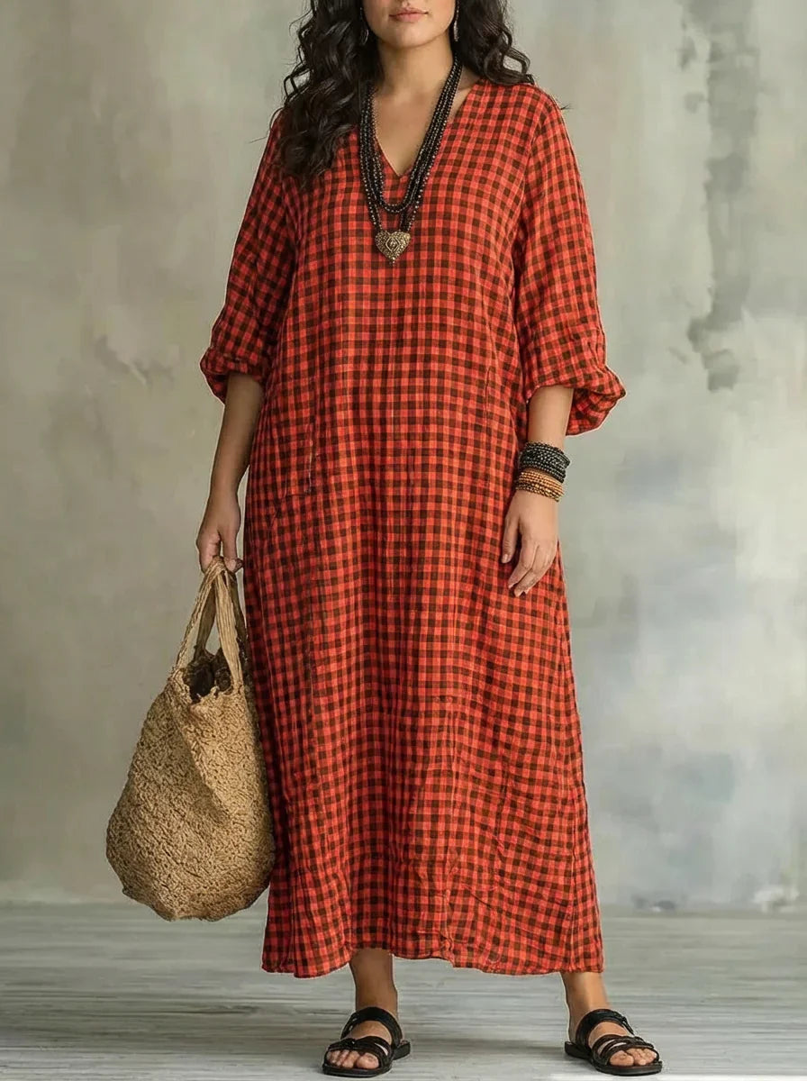 Mila | Vestido Maxi de Cuadros