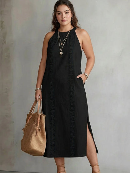 Celine | Vestido Midi Sin Mangas con Encaje