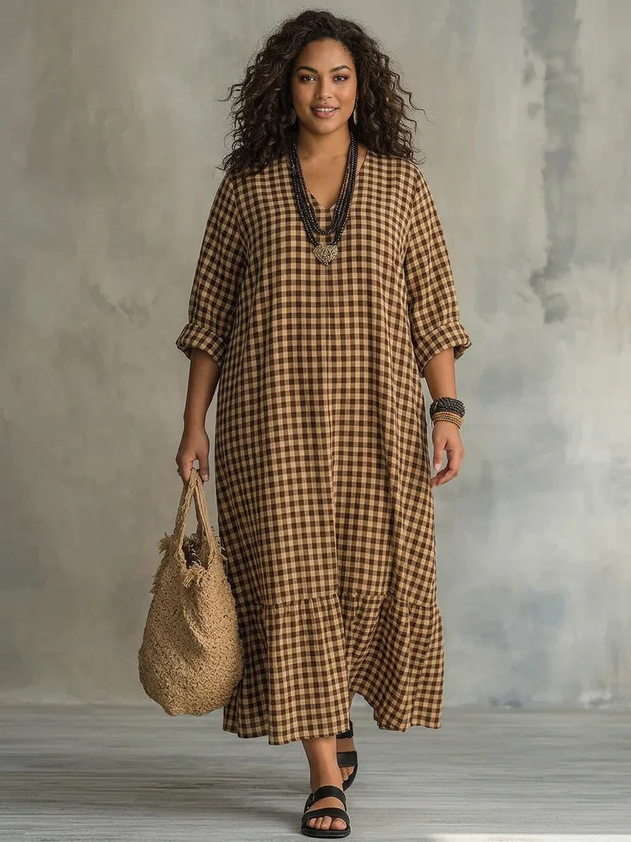 Mila | Vestido Maxi de Cuadros