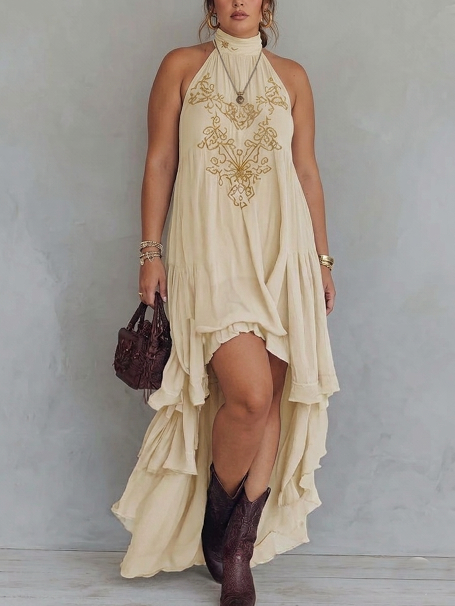 Zahara | Vestido Maxi Bordado