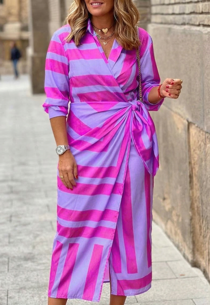 Elvina | Vestido Cruzado con Estampado