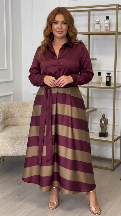 Yvonne | Vestido Maxi de Rayas